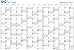 Jaarplanner 2027 Staedtler Lumocolor 84x60cm oprolbaar