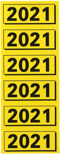 Rugetiket Elba 2021 geel met zwarte opdruk 120 stuks