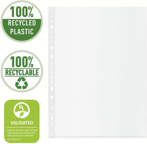 Showtas Esselte recycle PP A4 70µ 11-gaats transparant 100 stuks-3