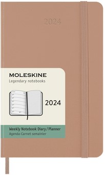 Agenda 2024 Moleskine 12M Planner Weekly 7dag/1pagina pocket 90x140mm soft  cover myrtle green