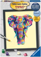Schilderen op nummer Ravensburger Bonte olifant