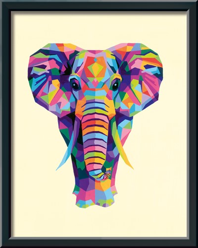 Schilderen op nummer Ravensburger Bonte olifant-2