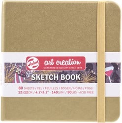 Schetsboek Talens Art Creation 80 witte vellen 140gr 120x120mm witgoud