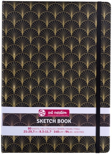 Schetsboek Talens Art Creation 80 witte vellen 140gr 210x297mm art deco