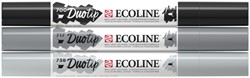 Duotip Talens Ecoline set à 3 stuks zwart en grijs