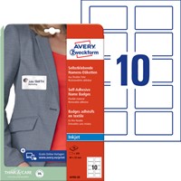 Naambadge etiket Avery J4785-20 80x50mm wit 200 stuks-2