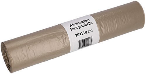 Afvalzak Cleaninq 70x110cm LDPE recycled T50 120L transparant