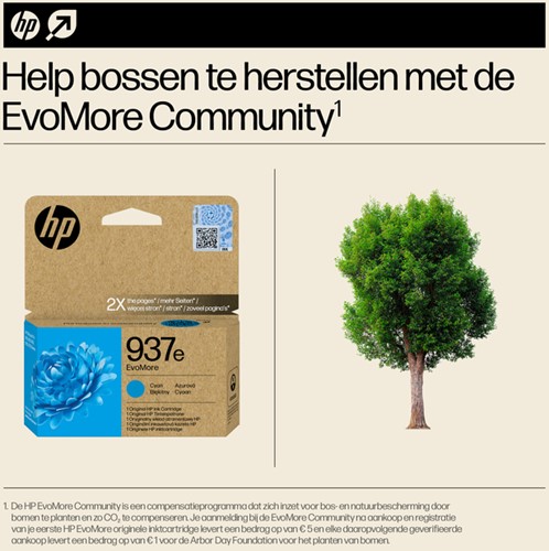 Inktcartridge HP 4S6W6NE 937E Evomore blauw-3