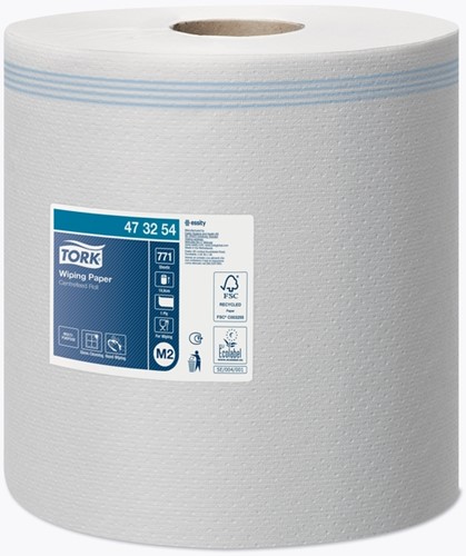 Poetspapier Tork M2 Advanced 1-laags 270m wit 473254-2