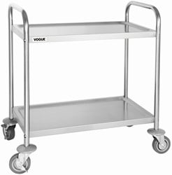 Serveerwagen Vogue met 2 plateaus 82.5x71 cm RVS