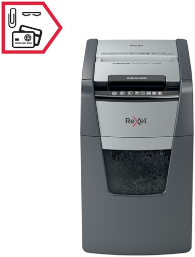 Papiervernietiger Rexel Optimum Auto+ 150M P5 snippers 2x15mm-10