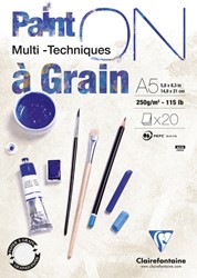 Tekenblok Clairefontaine Paint On A5 gekorreld 20 vel 250gr