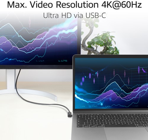 Kabel ACT USB-C hoek links/rechts USB-C hoek boven/beneden 10Gbps 1m-2