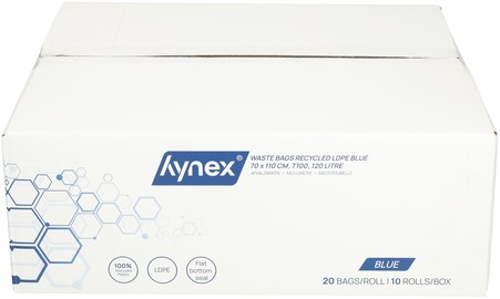 Afvalzak Hynex 70x110cm LDPE recycled T100 120L blauw rol à 20 stuks-3