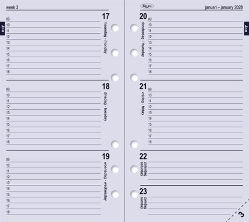 Organizer Kalpa Personal inclusief agenda 2026/27 7dagen/2pagina's bloemenzee blauw-4