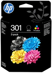 Inktcartridge HP N9J72AE 301 zwart + kleur