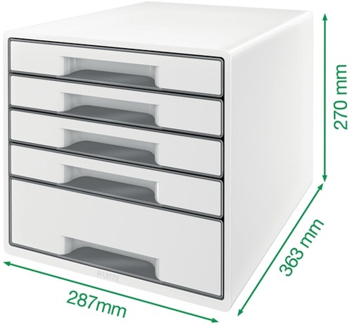 Ladenblok Leitz WoW 5 laden wit/paars-4