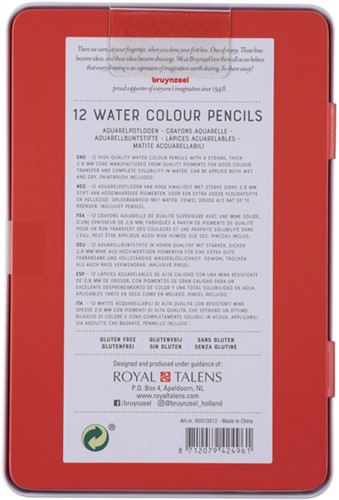 Kleurpotloden Bruynzeel Expression aquarel assorti blik à 12 stuks-3