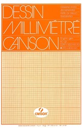 Millimeterpapier Canson bruingeel bedrukt 50vel 72gr A3 wit