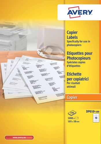 Etiket Avery DP010-100 105x58mm wit 1000 stuks