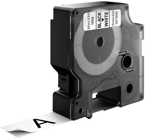 Labeltape Dymo LabelManager D1 nylon 19mm zwart op wit-2