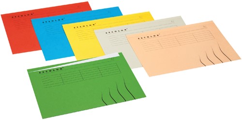 Vouwmap Secolor met tabrand Folio 100% gerecycled karton 250gr Blauw-2