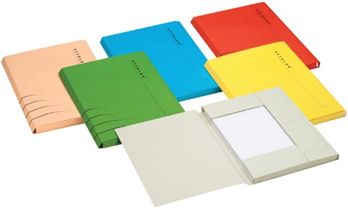 Dossiermap Secolor A4 3 kleppen 100% gerecycled karton 250 gr rood-2