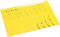 Vouwmap Secolor met tabrand A4 100% gerecycled karton 250gr Geel