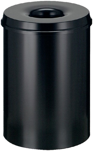 Papierbak met vlamdover Vepabins 30liter Ø33.5cm zwart-3