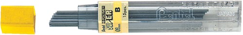 Potloodstift Pentel B 0.9mm zwart koker à 15 stuks